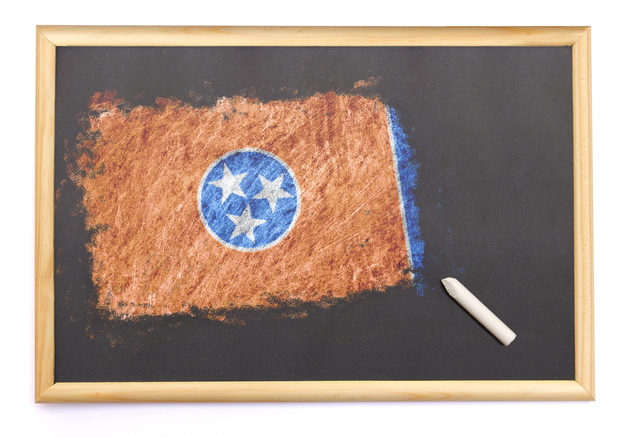 Tennessee Flag On Blackboard